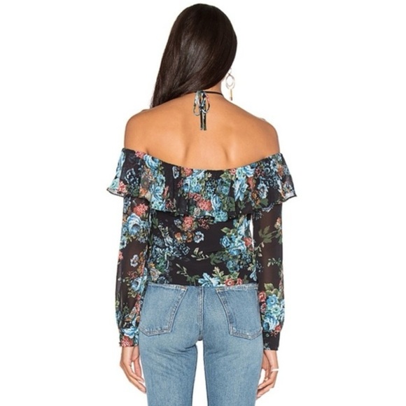 💫HP‼️💫 NWOT LPA (Revolve) Whimsical Off-Shoulder Blouse in Antique Floral, Small - Picture 4 of 7